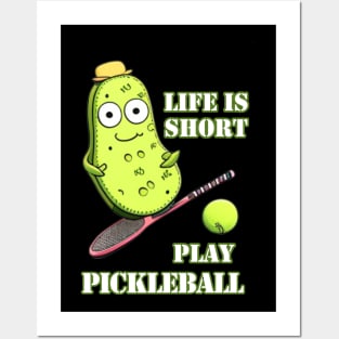 Funny Pickle Playing Pickleball Posters and Art